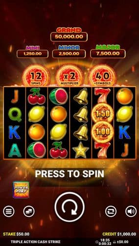 Cash Strike Triple Action screenshot 1