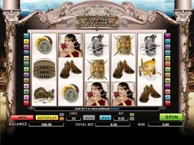 Main game board featuring five reels and twenty-five paylines