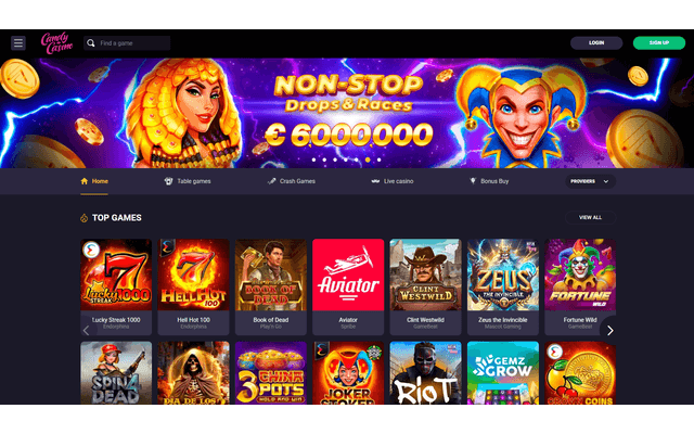 candy casino home screen