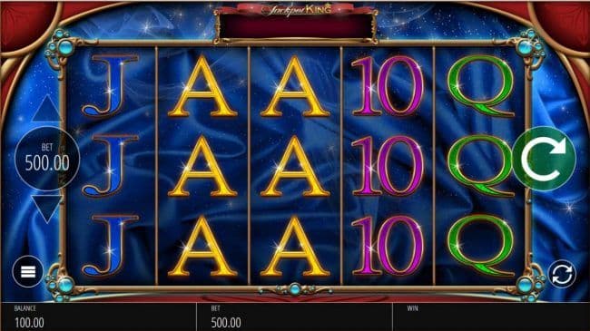 Main game board featuring five reels and 10 paylines with a $250,000 max payout.