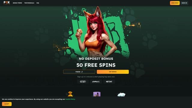 FoxSlots home screen