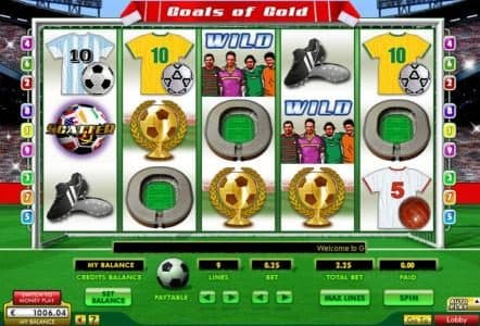 Main game board featuring five reels and 9 paylines with a $150,000 max payout