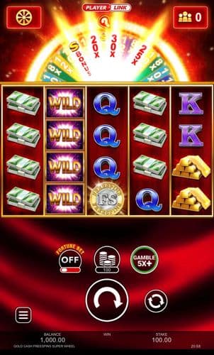 Gold Cash Free Spins Super Wheel screenshot 1