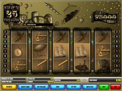 main game board featuring five reels and nine paylines