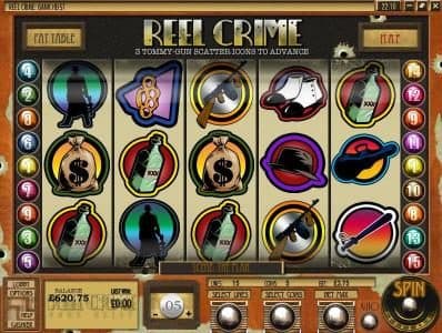 main game board featuring five reels and 15 paylines with an 750x max payout