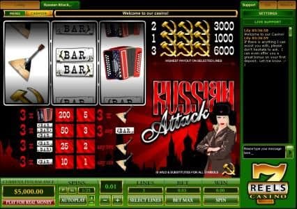 comes with a 3 reel slot with 3 paylines