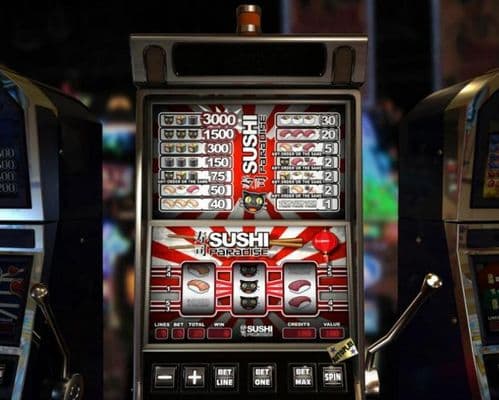 Main game board featuring three reels and 5 paylines with a $3,000 max payout.
