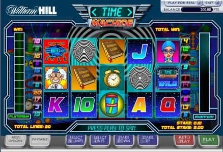 main game board featuring 5 reels and 20 paylines