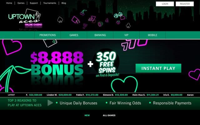 Uptown Aces home screen