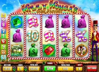 Main game board featuring five reels and 9 paylines with a $625,000 max payout